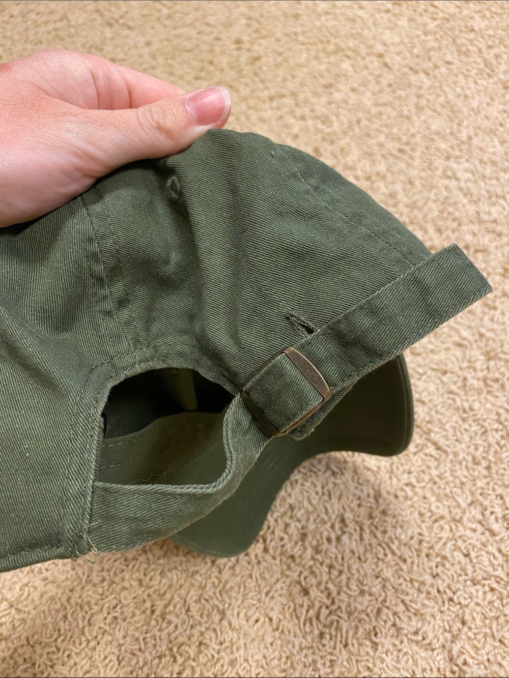 BDG Olive Green Plain Baseball Cap - Picture 5 of 5